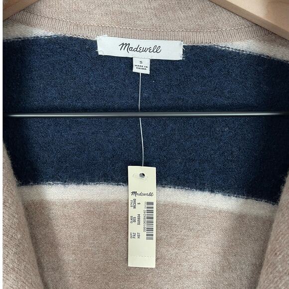 Madewell 100% Merino Wool Striped Ballard Sweater Coat NWT Size Small - Picture 5 of 6